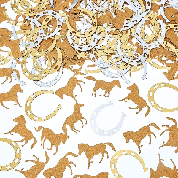 800 stykker Hestesko-konfetti Hestekonfetti-pynt Hestefest Konfettitilbehør Animal Glitter Konfetti Til fødselsdag, Derby Day Party, Baby