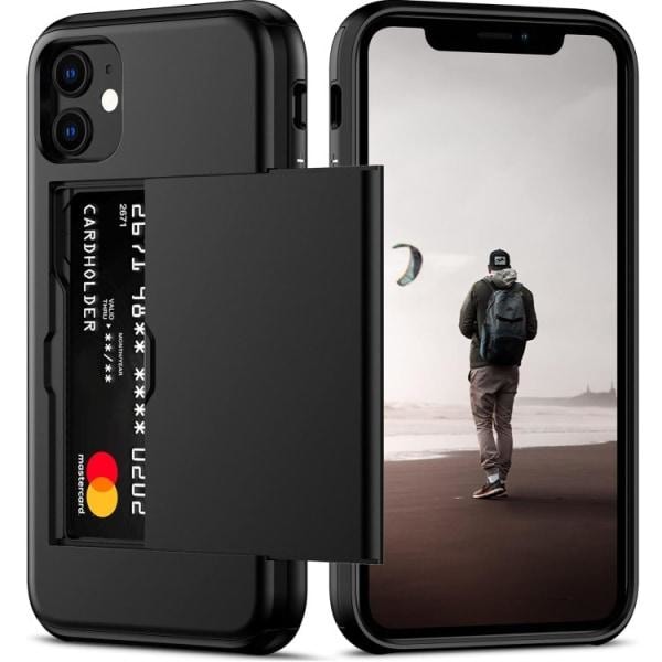iPhone 11 - Kotelo korttipaikalla Solid® Extra vahvistettu Musta Apple iPhone 11