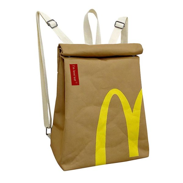 Personlig Mcdonald's-papirpose, Crossbody-veske i samme stil, barneskoleveske med stor kapasitet, Unisex-ryggsekk for utendørs fritid - Jxlgv Crossbody