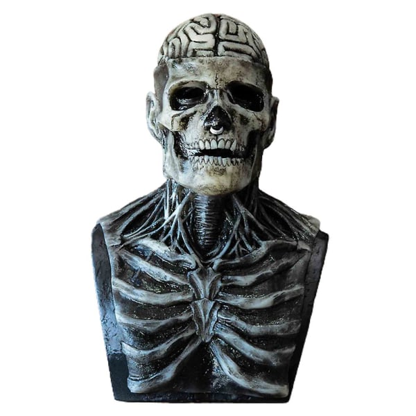 Horror Skeleton Skull Full Head Mask Cosplay Latex Päähineet Halloween Party Costume Prop Gray