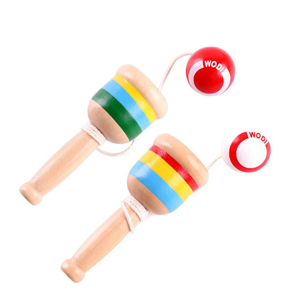 2 kpl Lasten Lelut Kendama Puulelu Kendama Tarvikkeet Kendama Kuppi Varsi Leluja