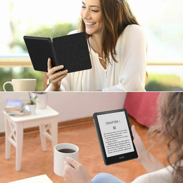 6,8 tommers Smart Cover Folio-deksel for Kindle Paperwhite 5 11. generasjon 2021 Black