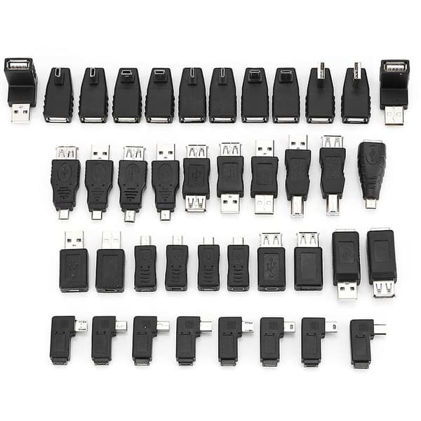 40-pack Vinklade Mini Micro Typ B Hane Hona USB2.0 Adaptrar