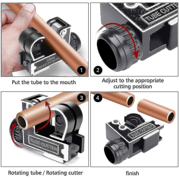 Mini rørkutter, rørkutter Kobberrørkutter skjæreverktøy (1 stk, svart)