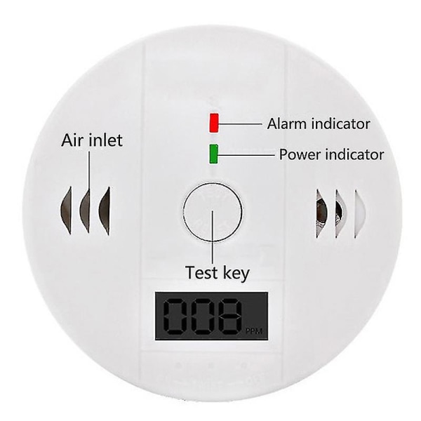 Lcd Carbon Monoxide Co-detektor Forgiftningsgasssensor Monitor Advarsel Alarmsett Shytmv