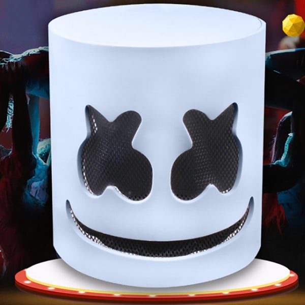 Halloween Dj Marshmallow Päähineet Fullhead Maskit Cosplay Party Fancy Mekko Rekvisiitta Lahjat