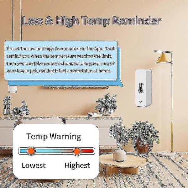 3x Tuya WiFi Temperatur- og Fuktighetssensor Innendørs Termometer Hygrometer_jar{ROG}
