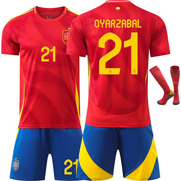 2024 Spanien EM fotbollsdräkt nr 21 tröja med strumpor för barn och vuxna 24