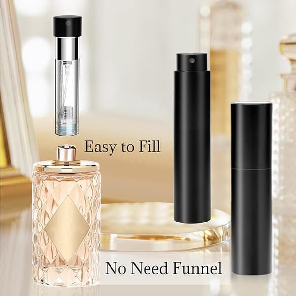 Reseparfym Atomiser Påfyllningsbar - 10 ml Mini Påfyllningsbar Parfymsprayflaska, Läckagesäker, Bottenpump utan Tratt