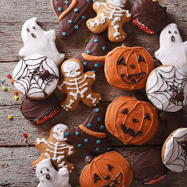 7 delar Halloween form set Flerfärgad form i rostfritt stål Bakning Fladdermus Spöke Häxhatt Pumpa Spider Skull Halloween Party Dekoration B