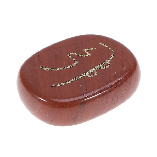 Gravert rød Jaspis Reiki Chakra Gemestone Palm Stones Healing Crystals Mønster 2 (mørk rød)