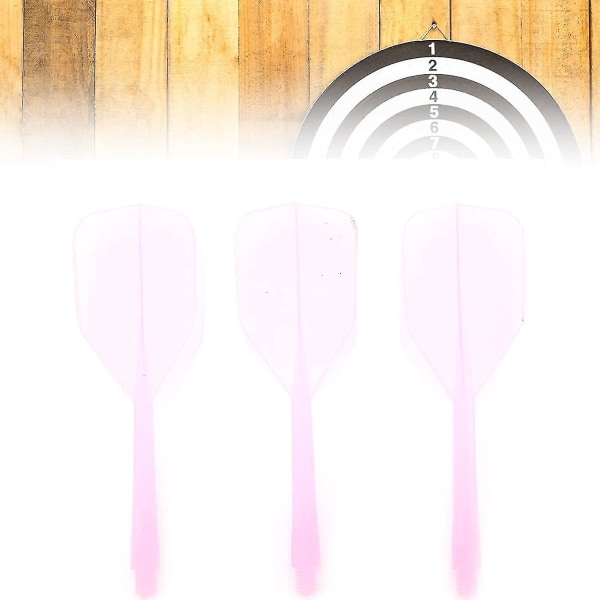 3 st 2BA Integrated Transparent Dart Shaft and Flights Standard Form Anti Break Pink