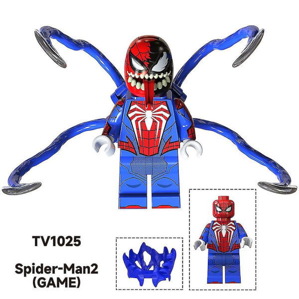 8-pack Marvel Superhjälte-minifigurer sammansatta minibyggsten Spider-man 2 spelfigurer Leksakssamlingar Modell Barn Julklappar