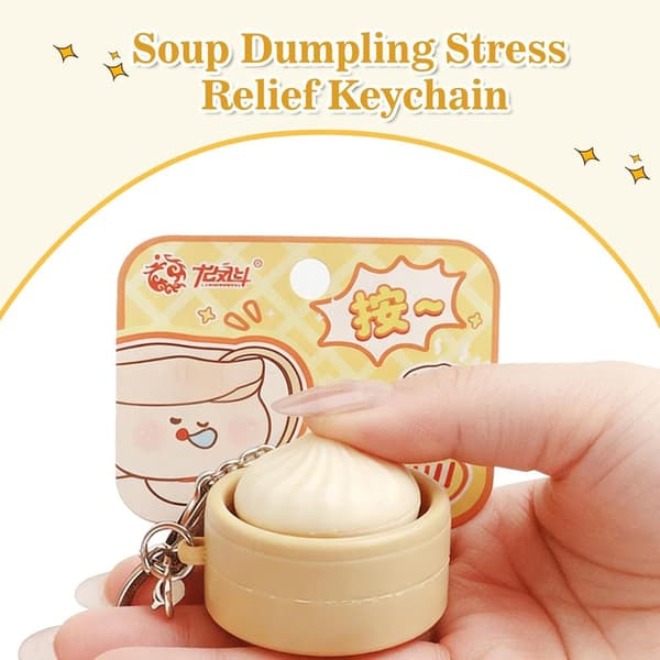 2 stk. Dumpling Fidget Legetøj Fidget Nøglering, Søde 3D-printede Sensoriske Kliklegetøj Mini Sensorisk Legetøj Angst- og Stresslindring til Voksne