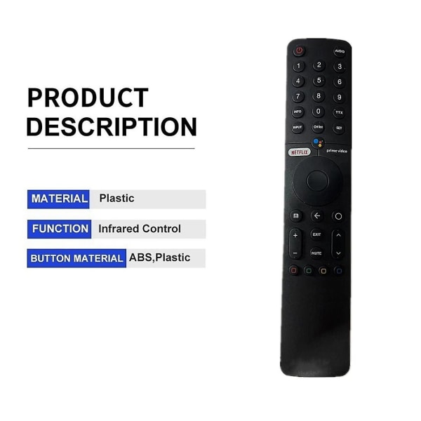Xmrm-19 Bluetooth-stemmefjernkontroll for Mi Tv Android 4k P1 Smart Tv-fjernkontroll L43m6-6aeu