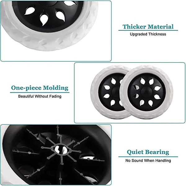 2 stk erstatningsgummi handlevognhjul, plastvognhjul med skum, svart varmt designvognhjul, for handlevogner, traller, N