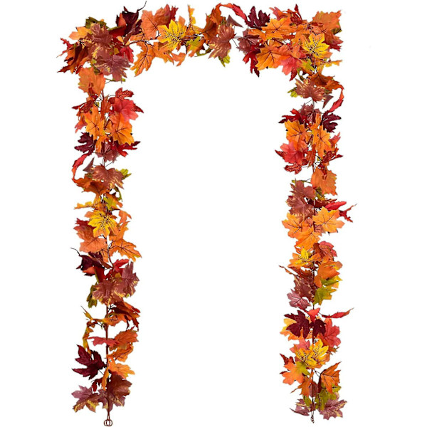 2 Pak Fall Garland Ahornblad, Hængende Vinstok Garland Kunstig Efterårs Løv Garland Thanksgiving Dekoration Til Hjem Bryllup Pejs Fest Jul