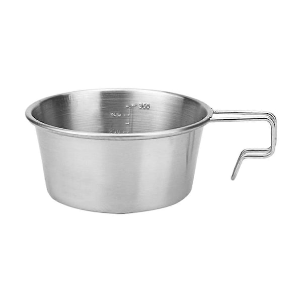 Picnic Skål Non-Stick Camping Kop med Håndtag Service Udendørs Kogegrej Koge Skål Sølv 360ml Silver