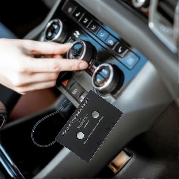 Bluetooth-kassettkonverterer Universell Automatisk Nyttig Bilkassettadapter for Bilinteriør Black