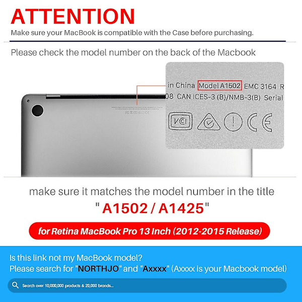 Grått kamouflagefodral för Macbook Pro 13 Retina A1502 A1425