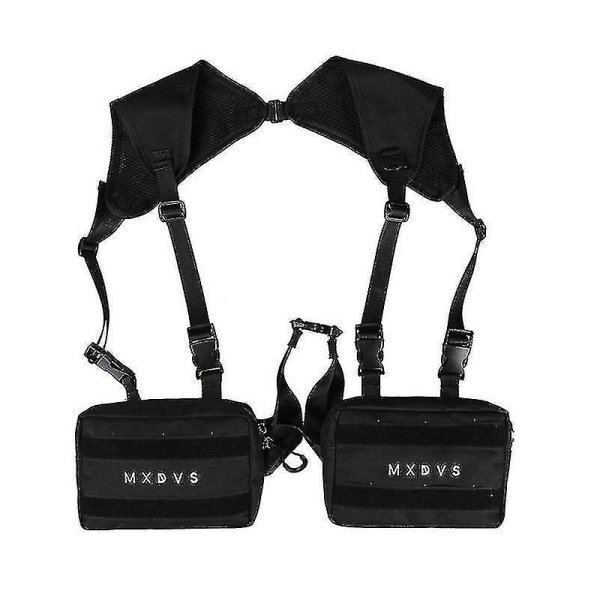 Musta Tactical Rig Streetwear Rintalaukku Toiminnalliset työkalut Hip Hop Vest -laukkupakkaus