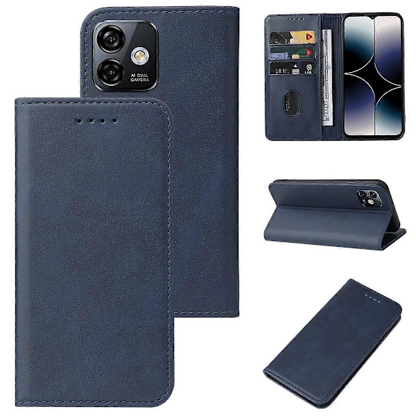 Læder Telefoncover med Magnetlukning Blue For Ulefone Note 16 Pro