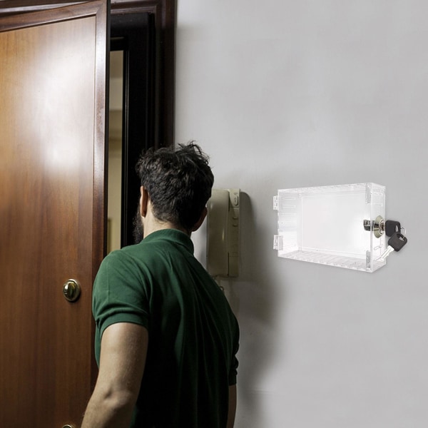 Universal termostatlåseboks med nøgle, klar Stor termostatbeskyttelse til termostat på væg, termostatbeskyttelse, termostatdæksel Passer til termostater 7h X 4,5
