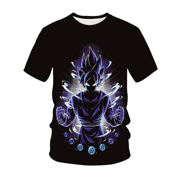 Unisex Dragon Ball printed mode T-shirts Casual Crew Neck Kortärmade Toppar Tee Presenter D 2XL