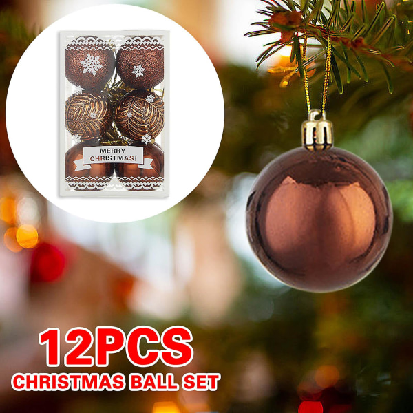 Juldekor Kampanje Juleballanheng, dekorative bruddsikker juletreanheng Hengende 40 mm julekuler Baller Ornamenter Sett Pakke
