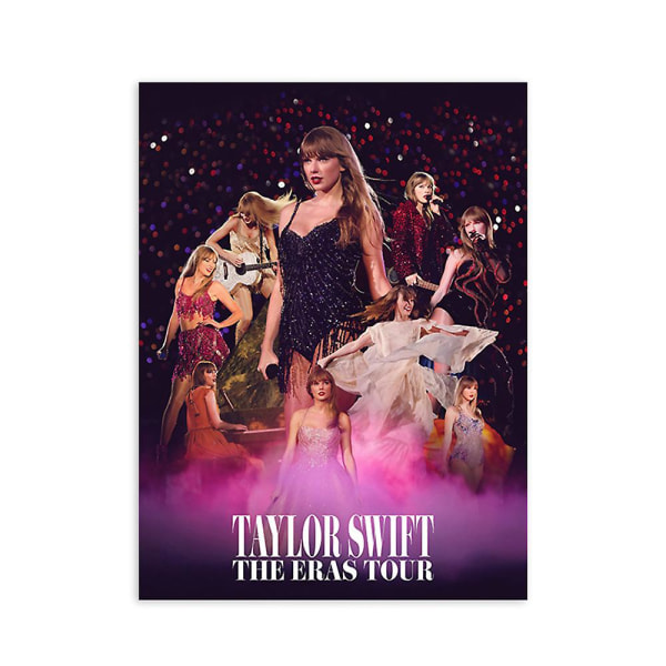 Taylor Swift The Eras Tour Musikkplakat Pop Kvinnelig Sanger Album Plakat Veggkunst Lerretsvifter Gave til en venn Soverom Stueinnredning C