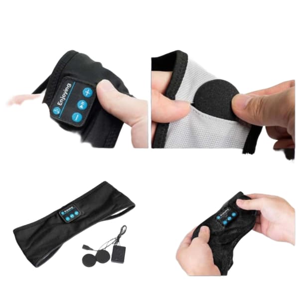 Sovhörlurar med pannband och Bluetooth, en storlek black
