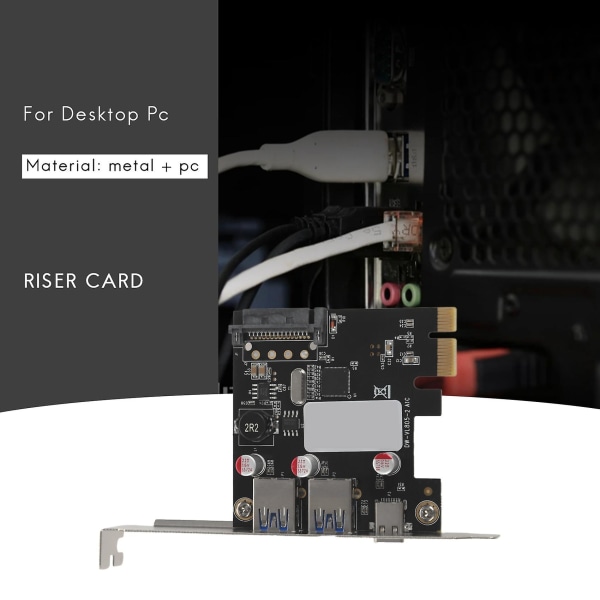 Usb 3.1 Type C Pcie -laajennuskortti Pci-e - 1 Type C ja 2 Type A 3.0 Usb -sovitin Pci Express Contr