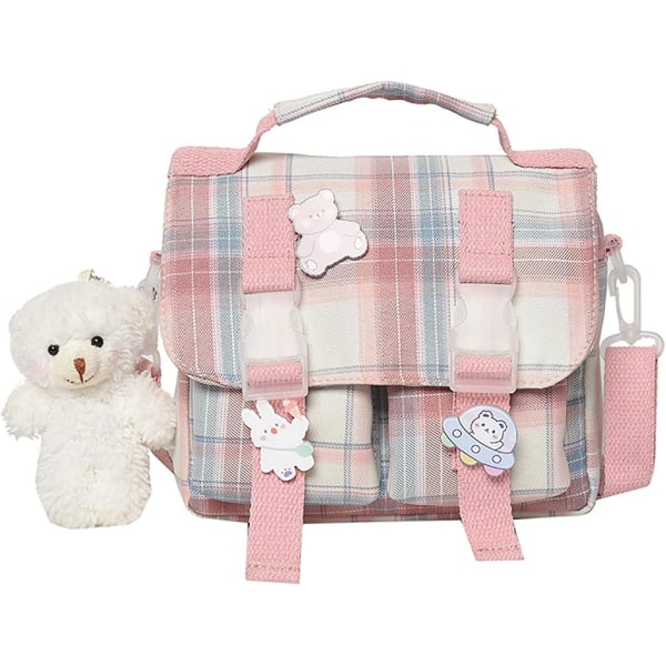 Rygsæk Japansk skolehåndtaske Holdbar rygsæk Bogtaske Æstetisk taske til skole, Pink
