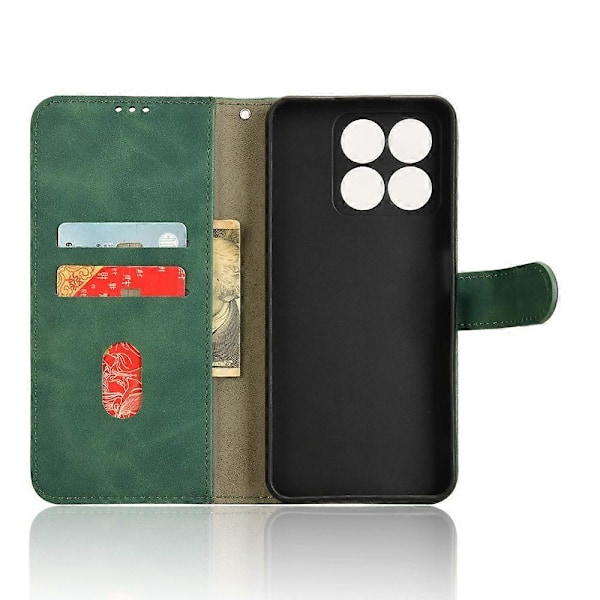 ZTE Blade A35 / A55 Nahkakotelo, ihoa myötäilevä, pudotussuojaava lompakkokotelo - Multicolor Green