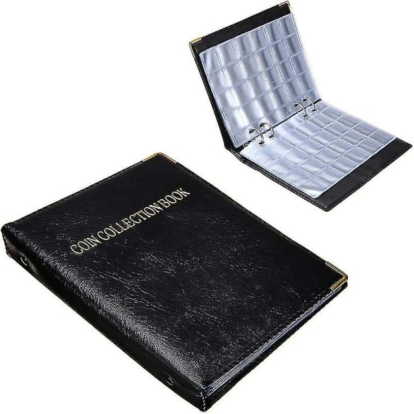 480 lommer myntsamlingsalbum, skinnmyntalbum, Paris myntebinder, ideelt for mynter med forskjellige diametre