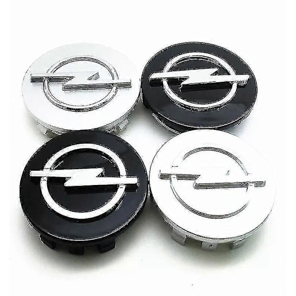 4 stk. Opel 56mm 59mm 60mm 64mm 68mm Bil Hjul Center Nav Kapsler Sort Sølv Fælge Dækker Auto Logo Badge Emblem Dele Tilbehør Llwl Boris 4pcs 64mm Silver