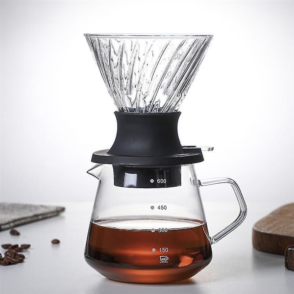 600 ml nedsænkningsdrypper afbryderglas V60 hældes over kaffemaskine V-form kaffedrypper og filtre