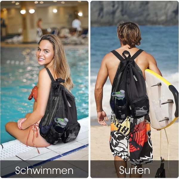 Snøre Swim Gym Basseng Ryggsekk Separert Vanntett Tørrrom Bag Tørr Og Våt Bag Svømmeutstyr Mesh Bag Green