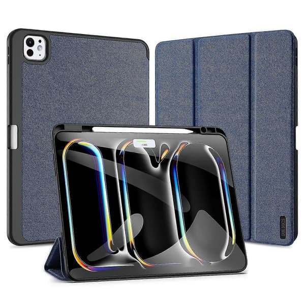 DUX DUCIS Domo-serien til iPad Pro 13 (2024) Etui Trefoldigt Stativ Auto Sleep / Wake Folio Læder Tab Multicolor Blue