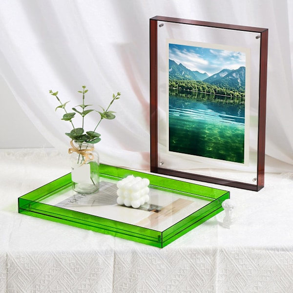 Fotoramme Vibrant Flydende Akryl Billedramme Skrivebord Vægkunst Ramme til Galleri Hjemmekontor Dekoration Orange 16cm