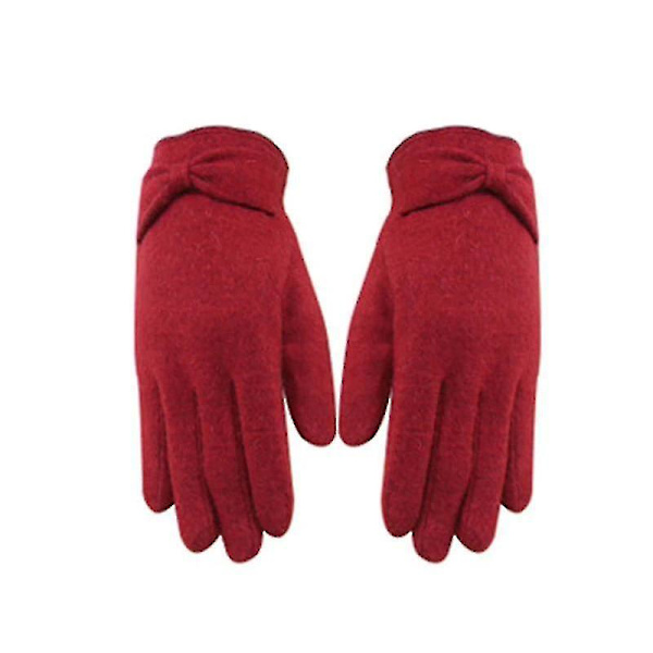 Vinter Touch Screen Vantar Dam Varma Kashmir Daisy Broderi Ullstickade Handskar Kvinnlig Rosett Handled T