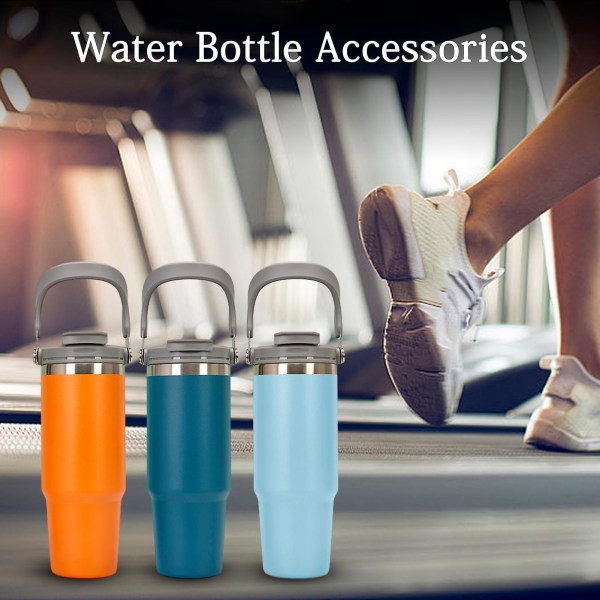 Vakuumisolert vannflaske med håndtak Lekkasjebestandig matvarekvalitet BPA-fri gjenbrukbar kopp kontorbilglass Light Blue