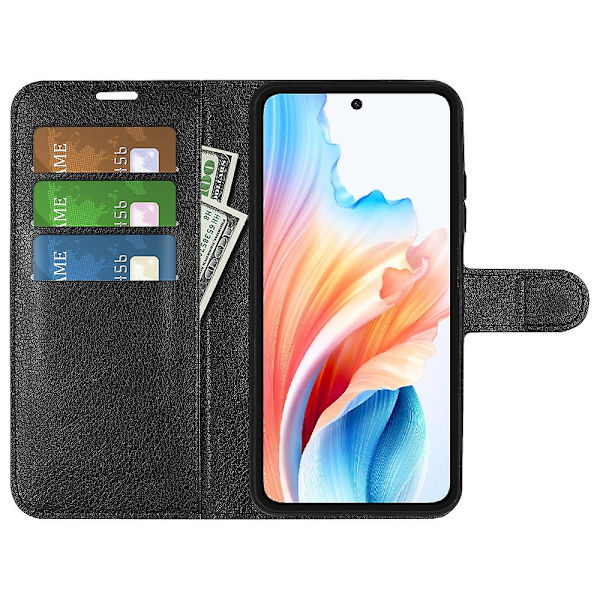 För Oppo A79 5G Fodral Magnetisk Litchi Textur Mobiltelefonfodral med Plånbok och Ställ