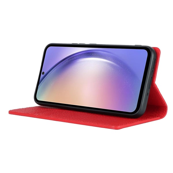 Ægte Ko-Læder Flip Case Wallet Stativ Telefon Case med Rem til Samsung Galaxy A54 5G