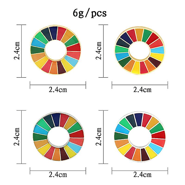 Enamal 17 Farver Bæredygtige Udviklingsmål Broche Forenede Nationer SDGs Pin SHYTMV A2