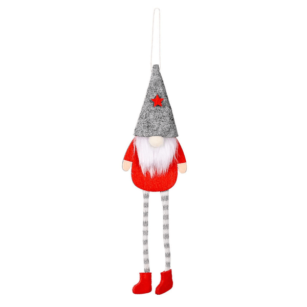 Julegaver på salg og rydding Juleskog Eldre langbeint dukkeanheng Ansiktsløs dukke Juletrepynt