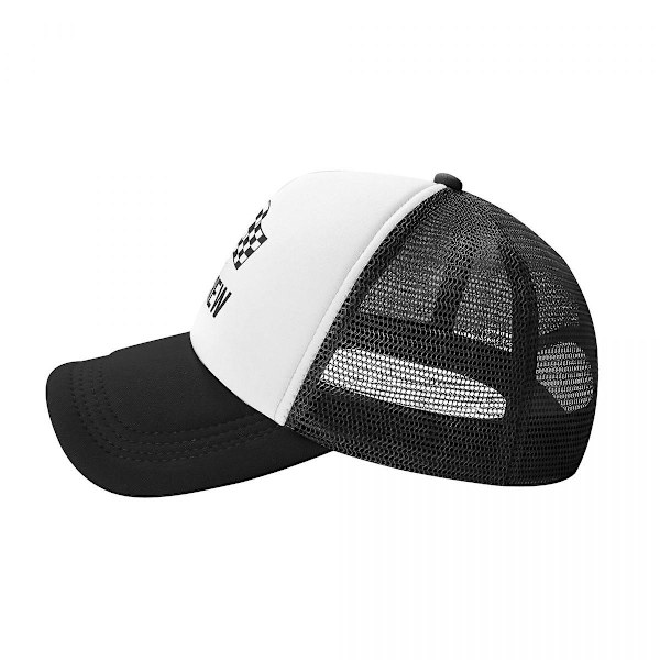Trendig keps med schackrutig flagga för racingteam, justerbar basebollkeps för män och kvinnor, sportig trucker-keps Red Trucker Hat