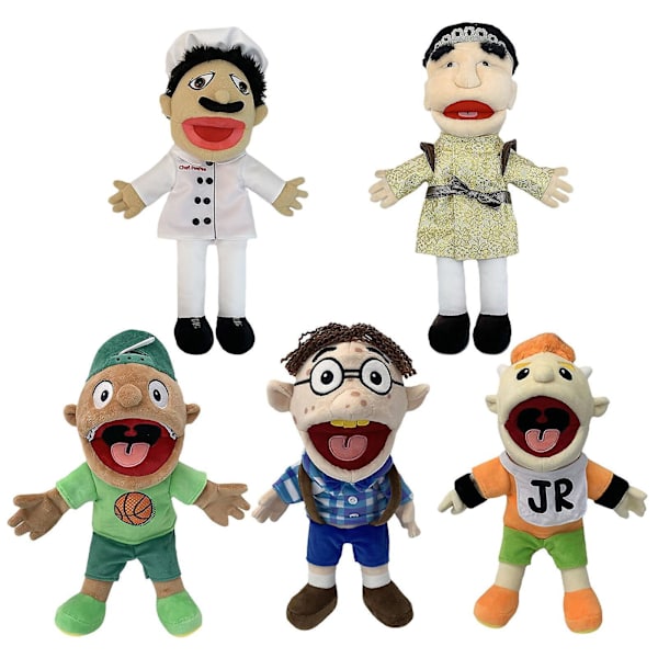 Jeffy Handdocka Cartoon Mjuk Plyschleksak, Cosplay Dockteater Spel för Barn Present Zhu Chenglong 50cm