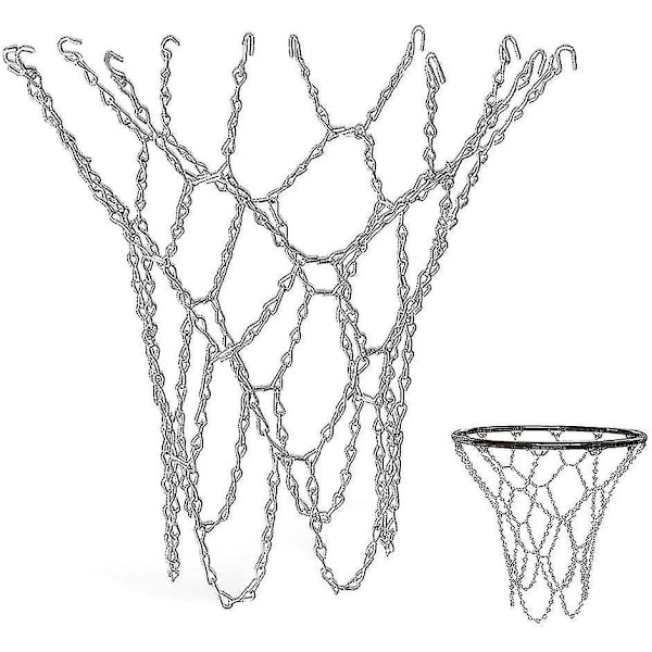 Basketnät för utomhusbruk, ersättningsnät för basket, basketnät för utomhusbruk, metallnät för basket, standardhållbart galvaniserat basketnät för inomhusbruk