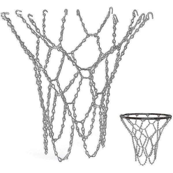 Udendørs basketballnet, udskiftningsbasketballnet, udendørs basketballnet, metalbasketballnet, standard holdbart galvaniseret basketballnet til indendørs